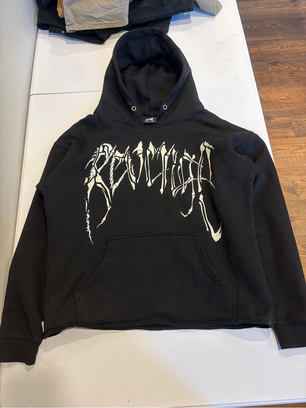 Revenge Black Skull Print Hoodie